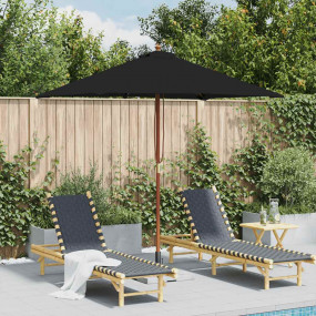 Garden Parasol Black Fabric, Laminated bamboo, Hardwood...