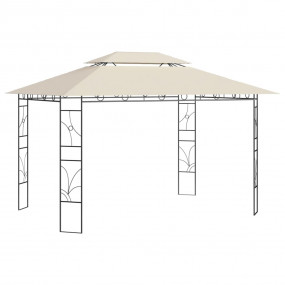 Gazebo Cream Steel Large Gazebo Rectangular Traditional