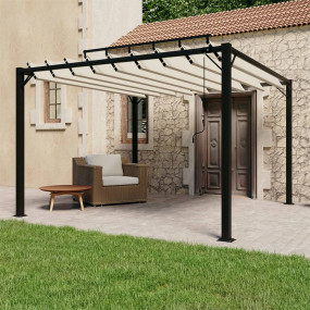 Gazebo Cream PA coated 100% polyester fabric, aluminum ...