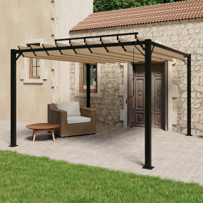Gazebo Taupe Aluminum, PA coated polyester Large