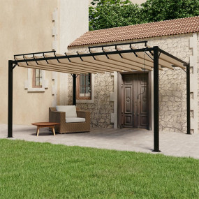 Gazebo Taupe Aluminum Large Adjustable Armrests Gazebo