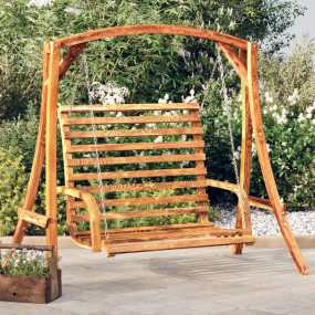 Swing Bench Dark Wood Solid Bent Wood 49.6x24.8x36.2 in...