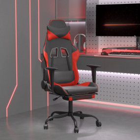 Gaming Chair Black and Red Faux leather, Metal, Plywood...