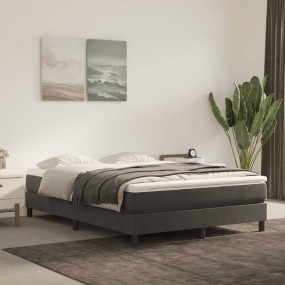 Box Spring Bed with Mattress Dark Grey Velvet (100% pol...