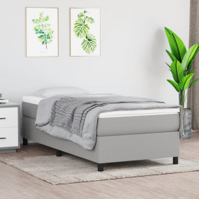 Box Spring Bed with Mattress Light grey