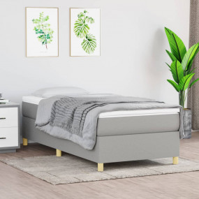 Box Spring Bed with Mattress Light Grey