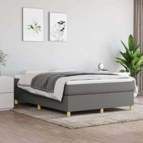 Box Spring Bed with Mattress Dark Gray