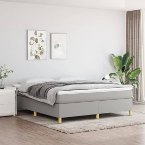 Box Spring Bed with Mattress Light Gray