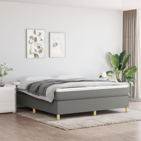 Box Spring Bed with Mattress Dark Gray