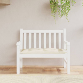 Garden Bench Cushion Cream White Oxford fabric (100% po...