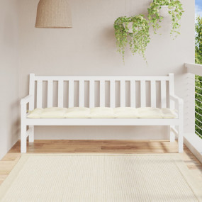 Garden Bench Cushion Cream White Oxford fabric (100% po...