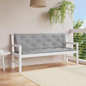 Garden Bench Cushion Set of 2 Grey Oxford fabric (100% ...