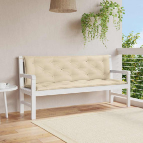 Garden Bench Cushion Set of 2 Beige Oxford fabric (100%...