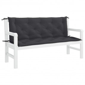 Garden Bench Cushion Set of 2 Black Oxford fabric (100%...