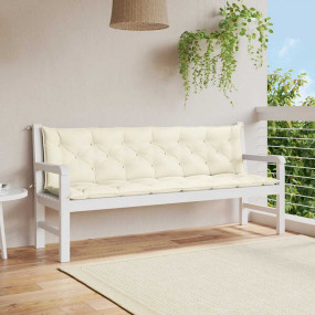 Garden Bench Cushion Set of 2 Cream white