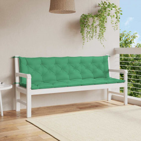 Garden Bench Cushion Set of 2 Green Oxford fabric (100%...