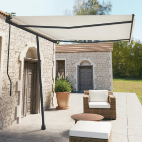Awning Post Set Anthracite Iron 118.1 x 96.5 in Rotatab...
