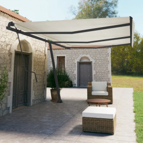 Awning Post Set Anthracite Iron Large Adjustable Armres...
