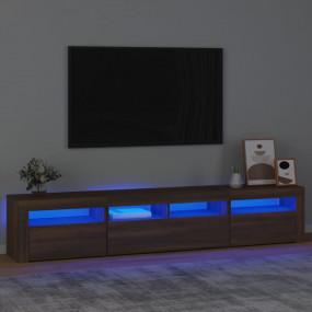 TV Cabinet Brown Oak Engineered Wood Large TV Cabinet