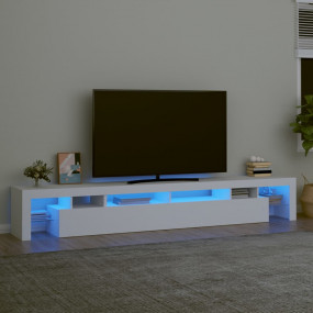 TV Cabinet White Engineered Wood Large TV Cabinet Recta...