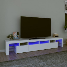 TV Cabinet White Engineered wood Large TV Cabinet Recta...