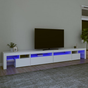 TV Cabinet White Engineered Wood Large TV Cabinet Recta...