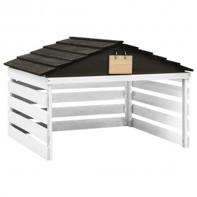 Lawn Mower Garage Black and White Solid Firwood 30.7x29...