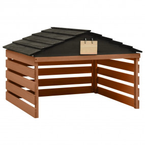 Lawn Mower Garage Black and Brown Solid Firwood Medium ...