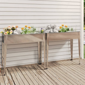 Garden Planter Set of 2 Galvanized steel Large Decorati...