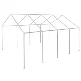 Gazebo Frame Silver Steel 8 x 13.1 ft Durable
