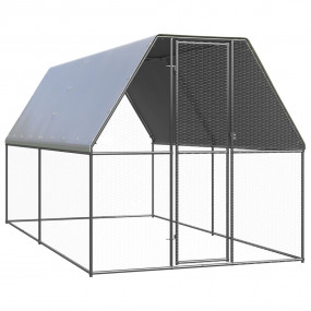 Chicken Cage Silver and silver grey Galvanized steel, p...