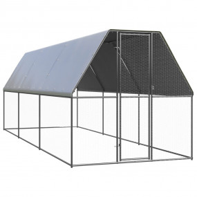 Chicken Cage Silver, Silver Gray Galvanized steel, poly...