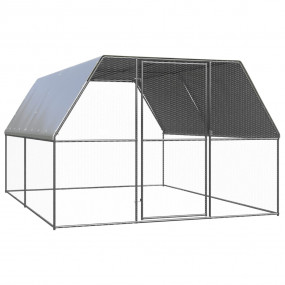 Chicken Cage Silver Galvanized steel, Polyethylene Larg...