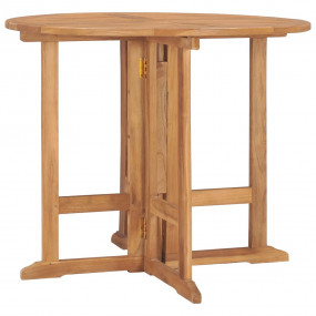 Dining Table Teak Solid Teak Wood Medium Foldable Dinin...