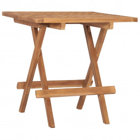 Garden Table Natural Teak Solid Teak Wood 19.7x19.7x19....
