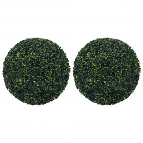 Fake Boxwood Ball Mixed Green Polyethylene Large