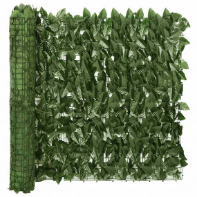 Balcony Screen Dark Green Polyethylene and fabric 157.5...