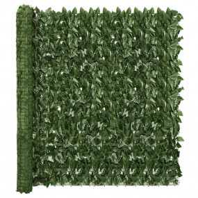Balcony Screen Dark green Polyethylene and fabric 118.1...