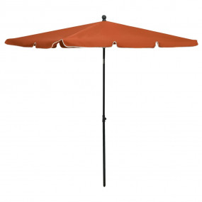Garden Parasol Terracotta Polyester, Steel Large Tiltab...