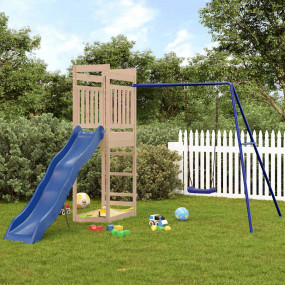 Outdoor Play-set Natural Wood Solid Pine Wood Large Sea...