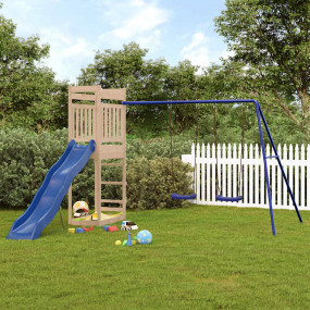 Outdoor Play-set Natural Wood Solid Pine Wood Large Dur...