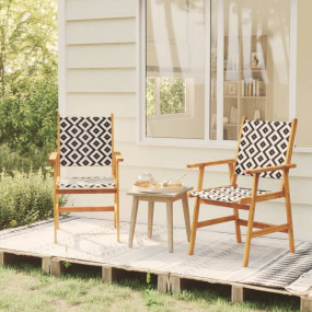 Garden Chair Set of 2 Brown, Black, White