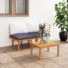 Garden Lounge Set Dark grey, white