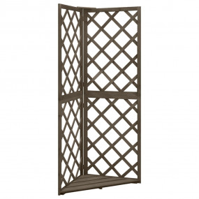 Corner Trellis Grey Solid fir wood Compact Decorative I...