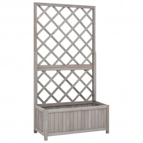Planter Grey Solid firwood 27.6 x 11.8 x 53.1 in Plante...