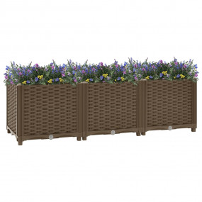 Raised Bed Brown Polypropylene Large Sturdy Rectangular