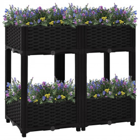 Raised Bed Black Polypropylene Medium Raised Bed Rectan...