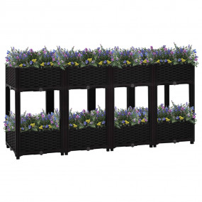 Raised Bed Black Polypropylene 63.0 x 15.7 x 28.0 in Ra...