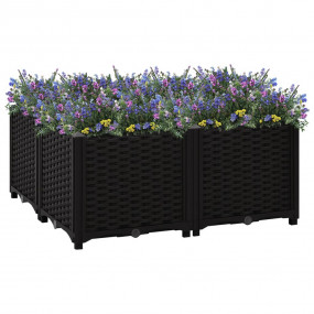 Raised Bed Black Polypropylene Medium Planters