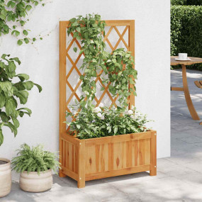 Garden Raised Bed Natural wood color Solid acacia wood ...